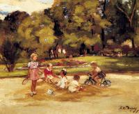 Paul Michel Dupuy - Children Playing In A Park